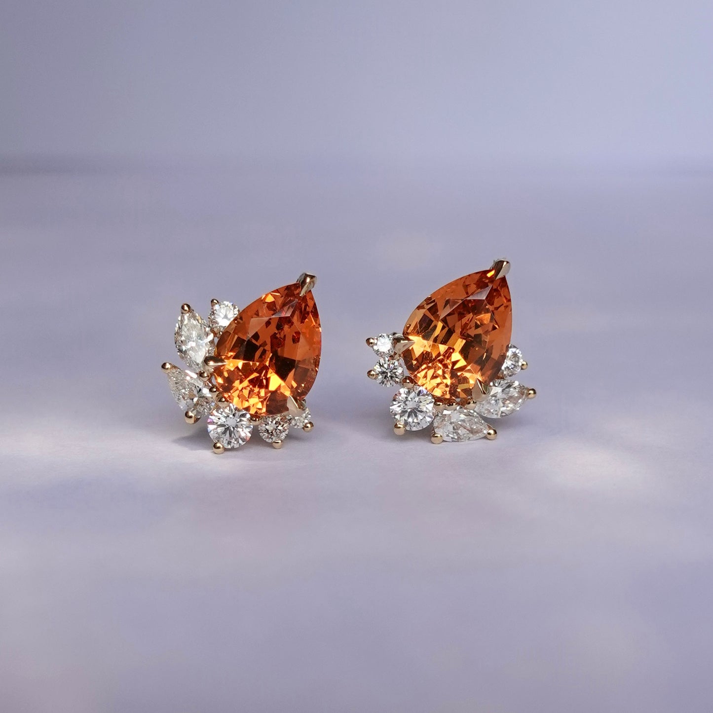 Iris Studs - Fanta Garnets - Made to Order