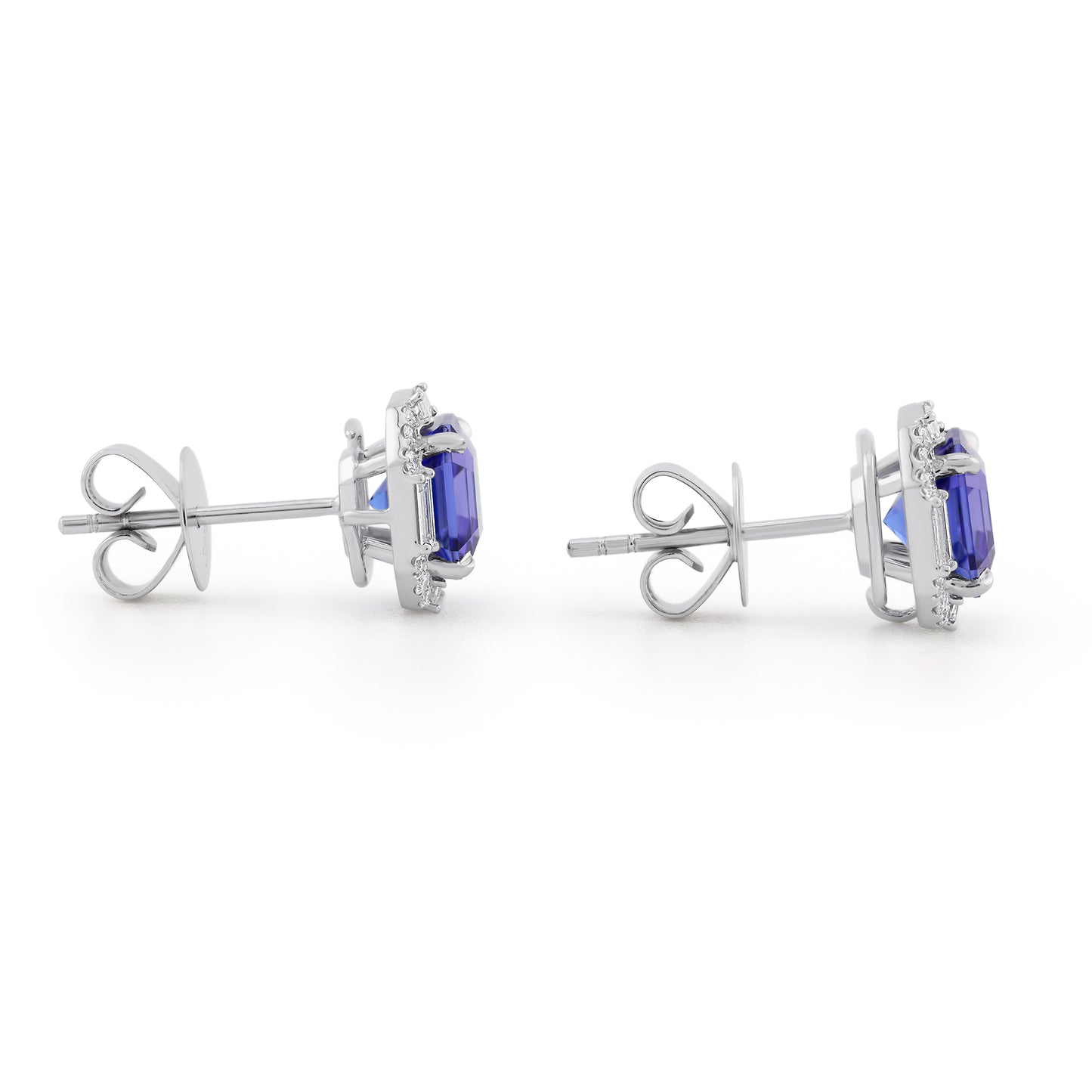 Prism Halo Studs - Tanzanites