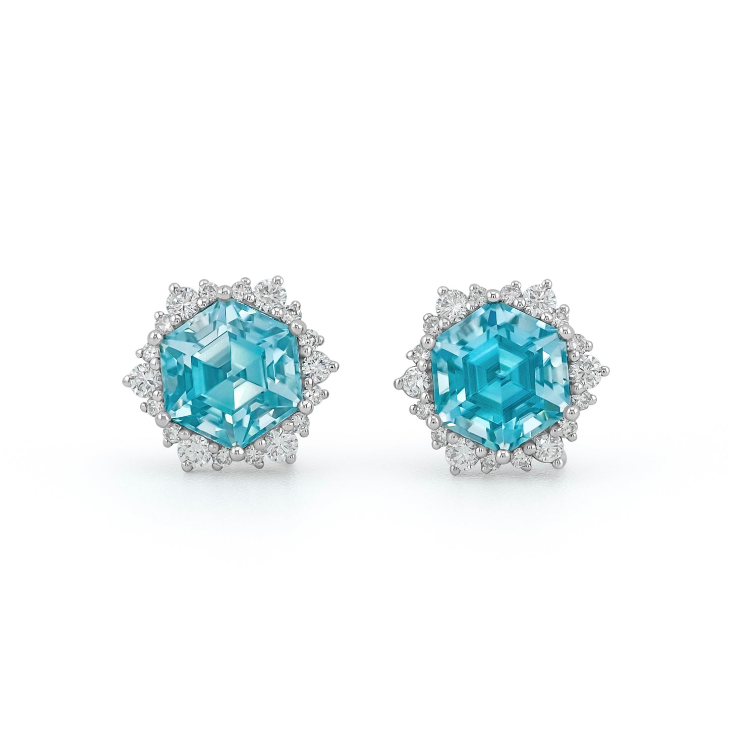 Elsa Studs - Sky Blue Zircons