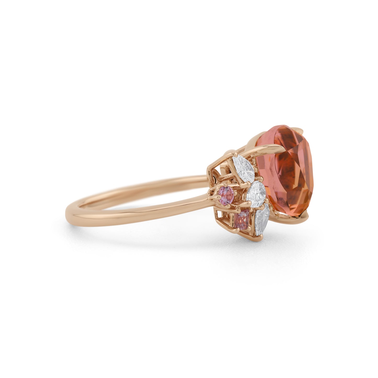 Trillion Bloom Ring - Sunset Tourmaline