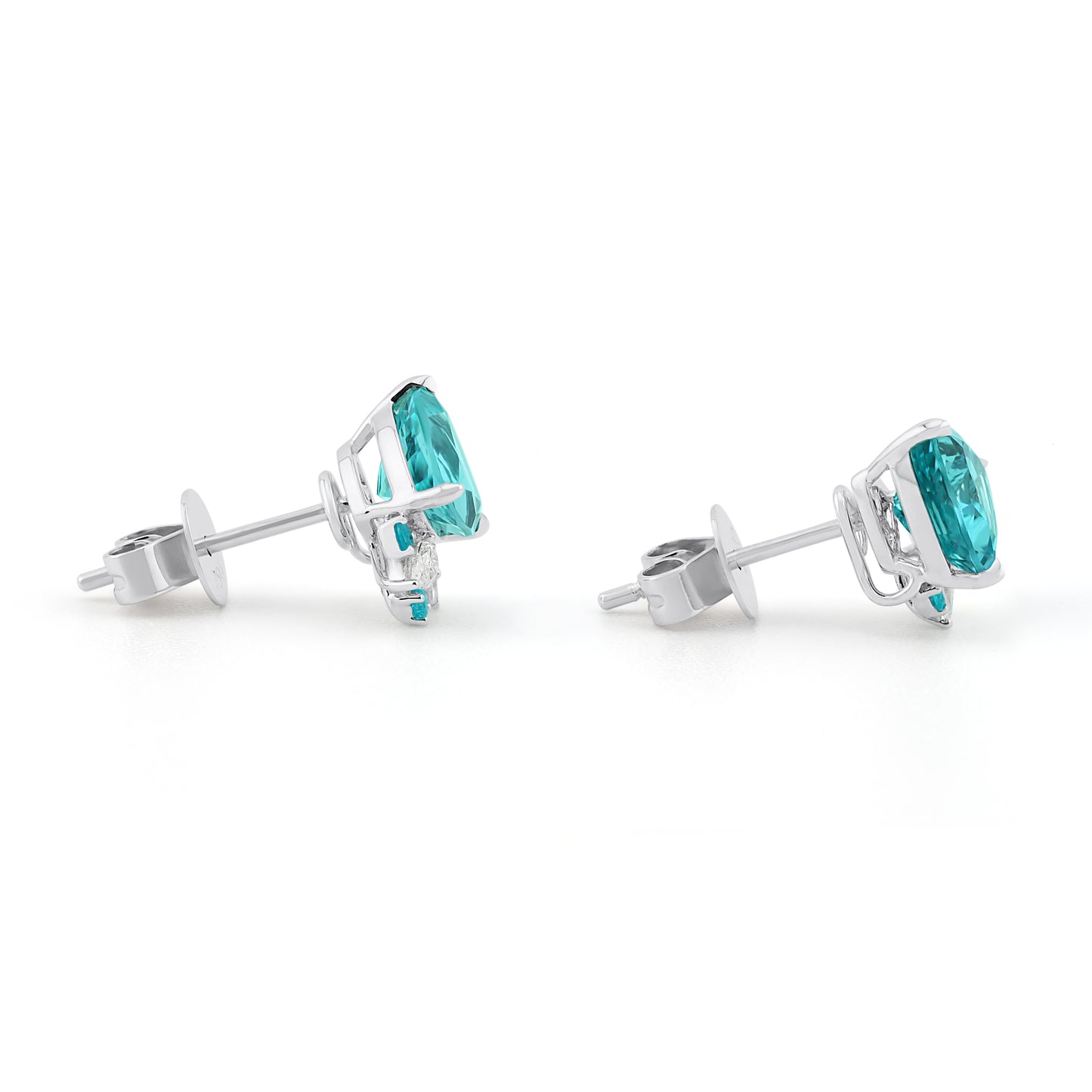Trillion Bloom Studs – Neon Blue Tourmalines - Made to Order