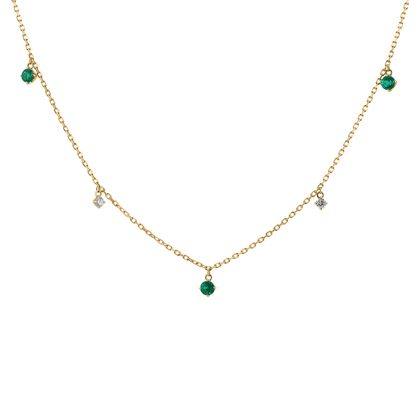 Dapple Necklace - Emeralds - Made to order
