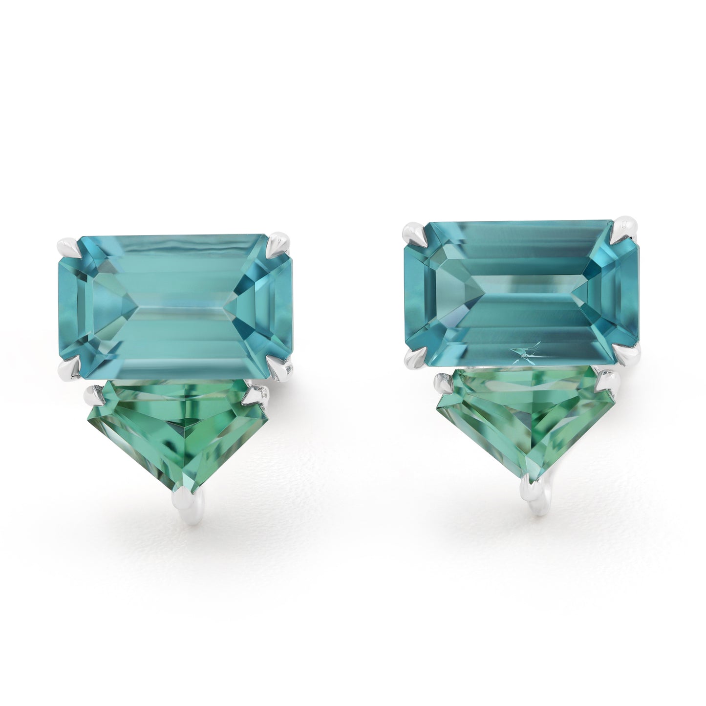 Prism Earrings - Tourmalines and Tanzanites