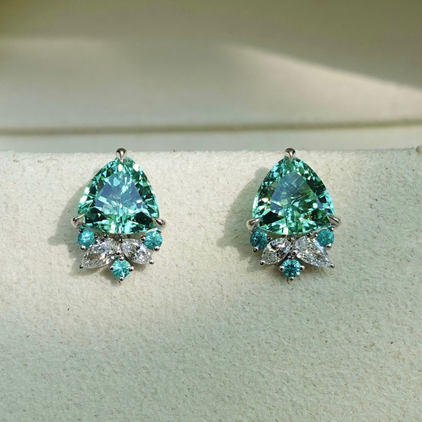 Paraiba Bloom Studs - Neon Seafoam Tourmaline