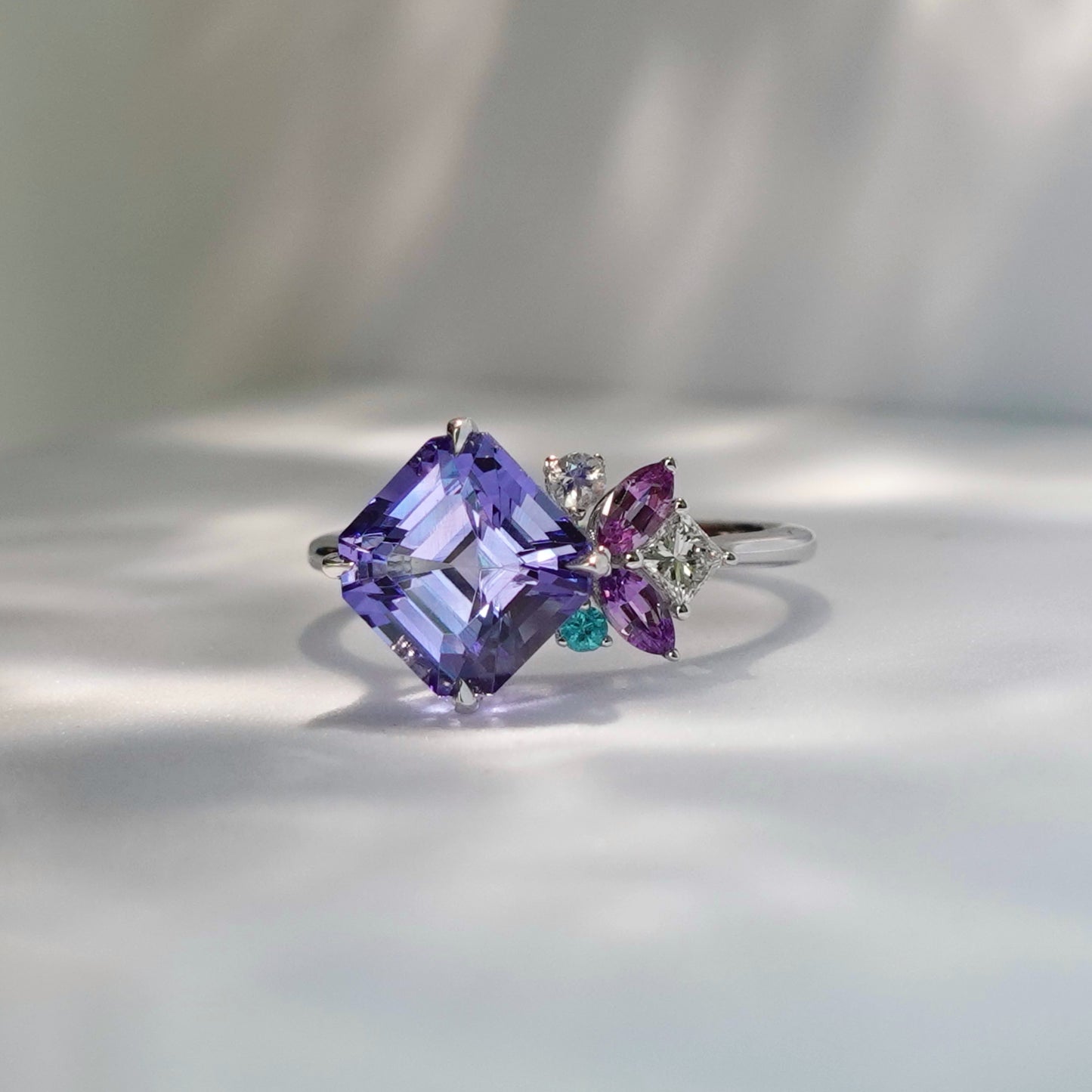 Candy Cluster Tanzanite Ring