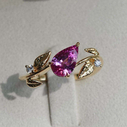 Willow Ring - Neon Pink Sapphire