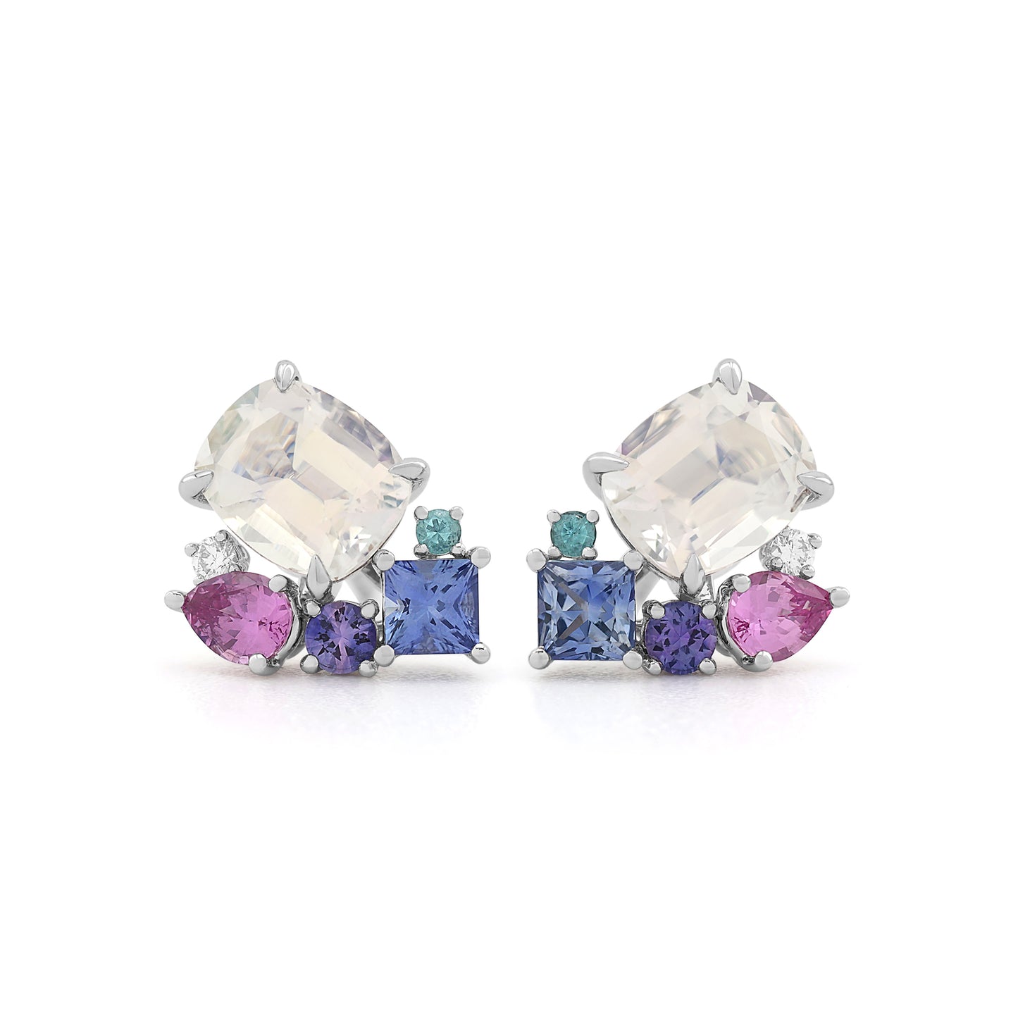Tanzanite Studs with Candy Cluster Jackets