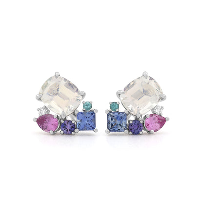 Tanzanite Studs with Candy Cluster Jackets