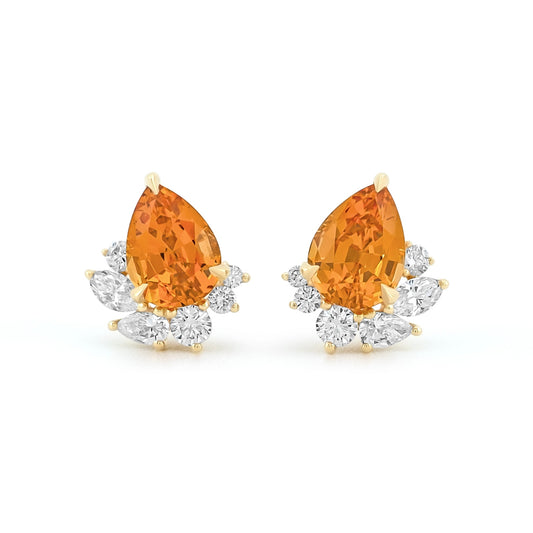 Iris Studs - Fanta Garnets - Made to Order