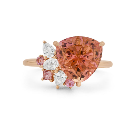 Trillion Bloom Ring - Sunset Tourmaline