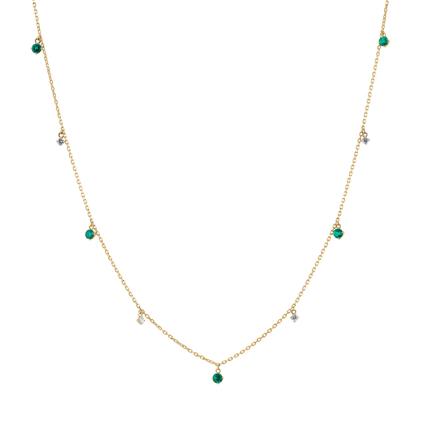 Dapple Necklace - Emeralds - Made to order