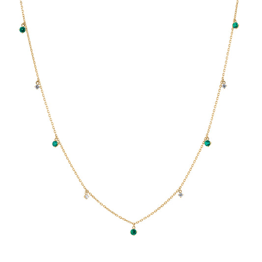 Dapple Necklace - Emeralds - Made to order