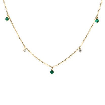 Dapple Necklace - Emeralds - Made to order