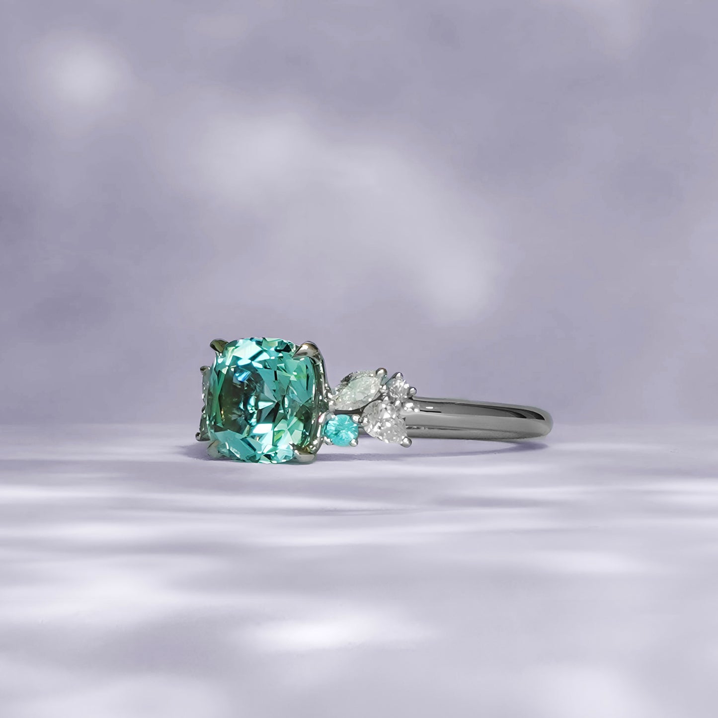 Paraiba Bloom Ring - Icy Blue Tourmaline