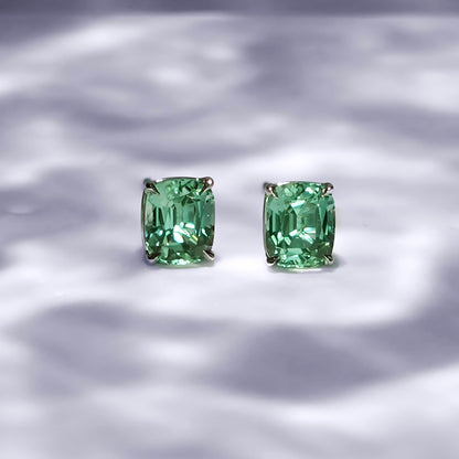 Mint Tourmaline Studs with Candy Cluster Jackets