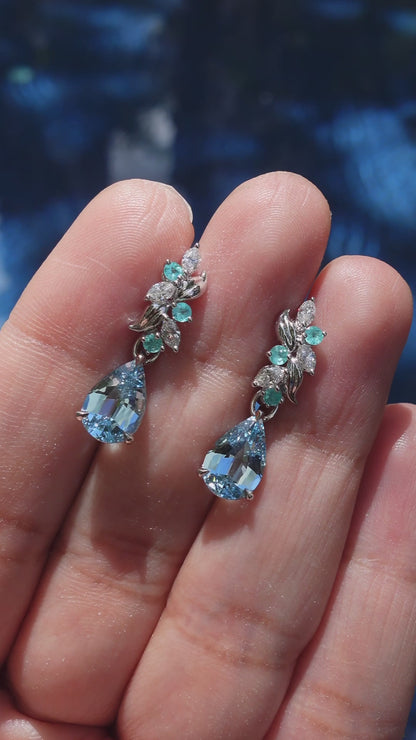 Paraiba Eden Huggies with Aquamarines