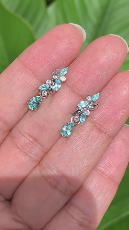 Paraiba Eden Huggies with Tourmaline Drops - Limited Edition