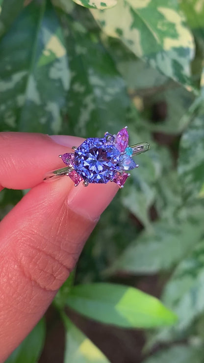 Tutti Frutti Candy Cluster Ring - Periwinkle Tanzanite