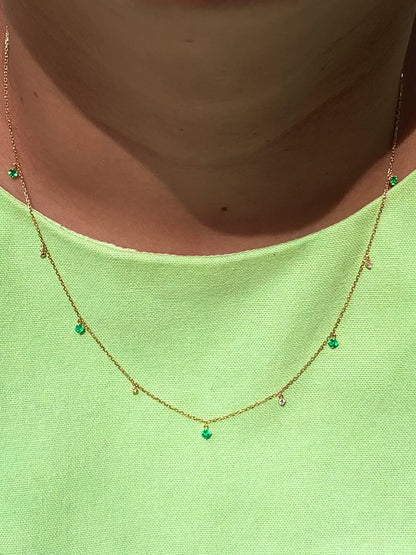 Dapple Necklace - Emeralds - Made to order