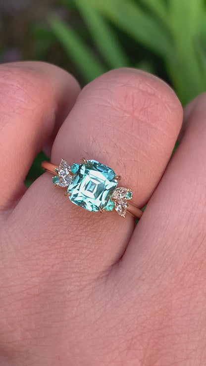 Paraiba Bloom Ring - Blue Tourmaline