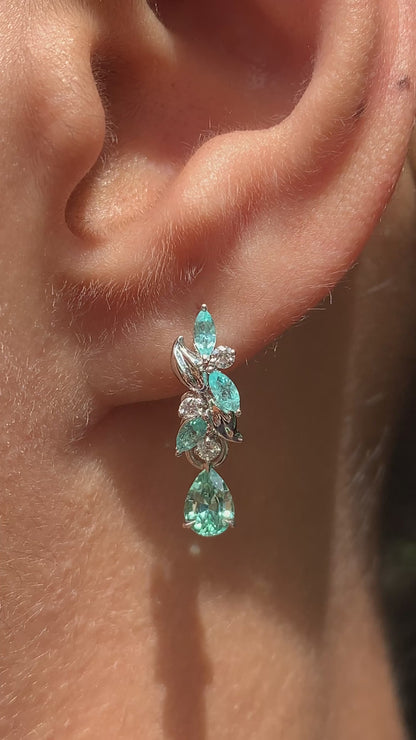 Paraiba Eden Huggies with Tourmaline Drops - Limited Edition