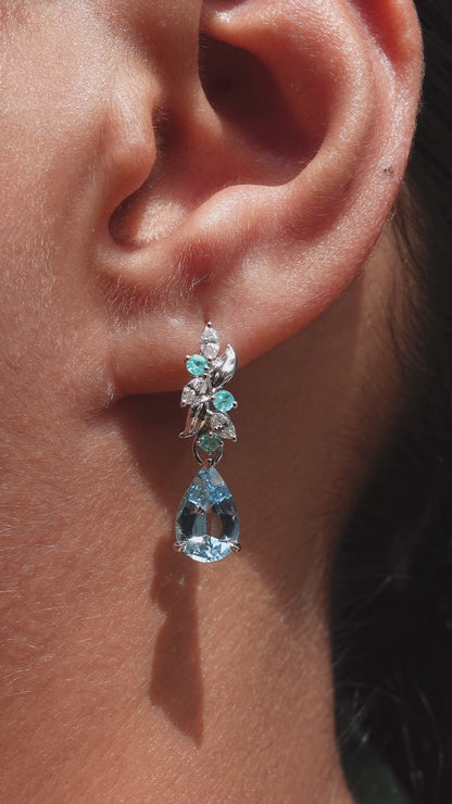 Paraiba Eden Huggies with Aquamarines