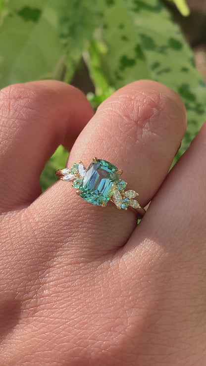 Paraiba Bloom Ring - Lagoon Tourmaline