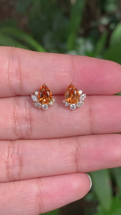 Iris Studs - 2.2 Carat Fanta Garnets