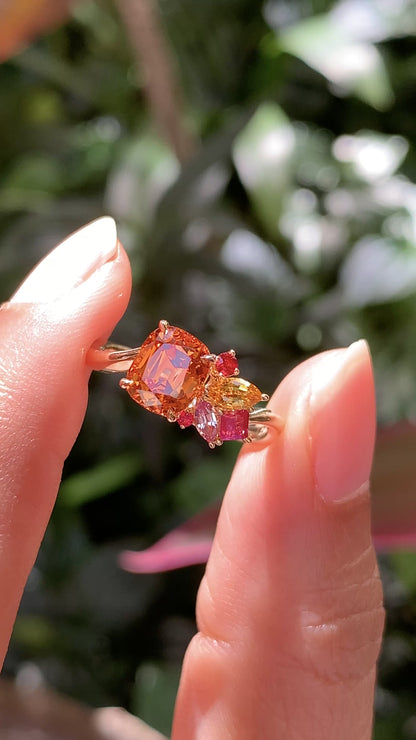 Candy Cluster Ring - Mandarin Garnet