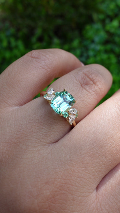 Paraiba Bloom Ring - Lagoon Tourmaline