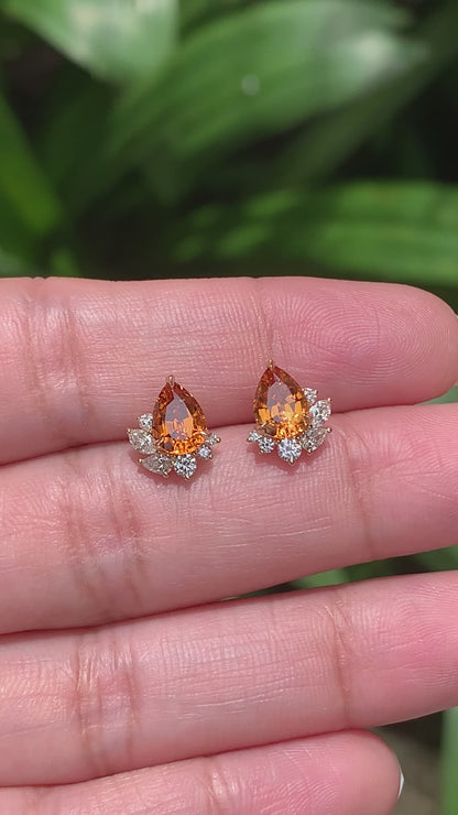 Iris Studs - 2.2 Carat Fanta Garnets