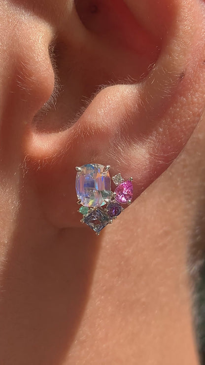 Tanzanite Studs with Candy Cluster Jackets