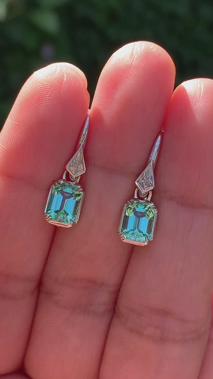 Xena Huggies with Neon Lagoon Tourmalines - Made to Order