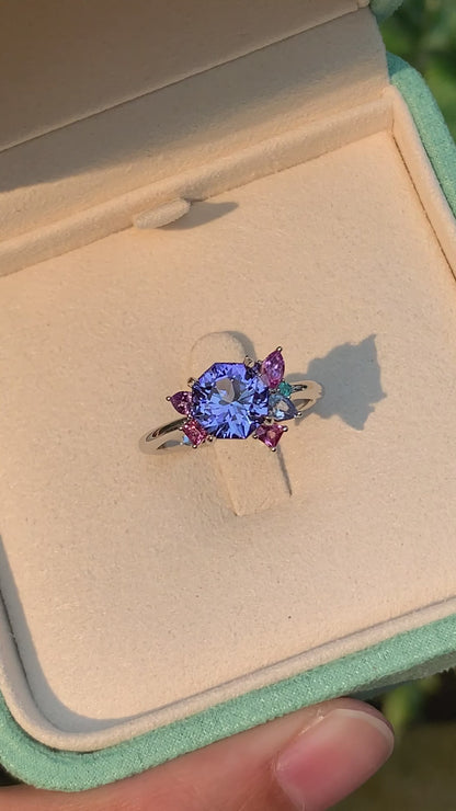 Tutti Frutti Candy Cluster Ring - Periwinkle Tanzanite