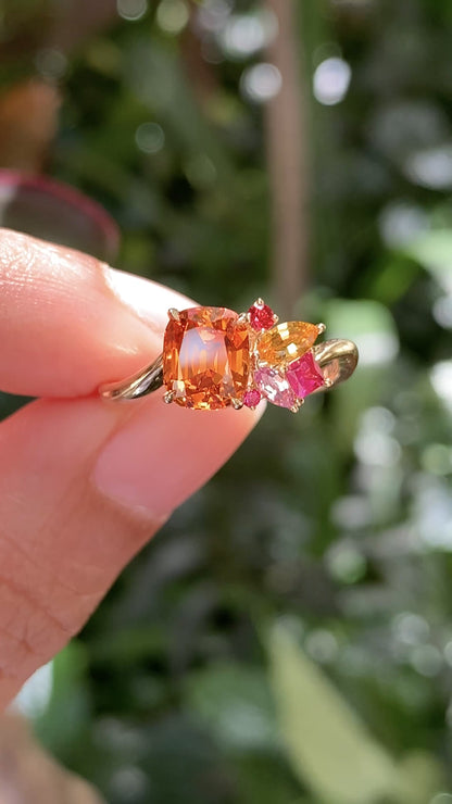 Candy Cluster Ring - Mandarin Garnet