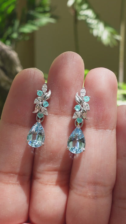 Paraiba Eden Huggies with Aquamarines