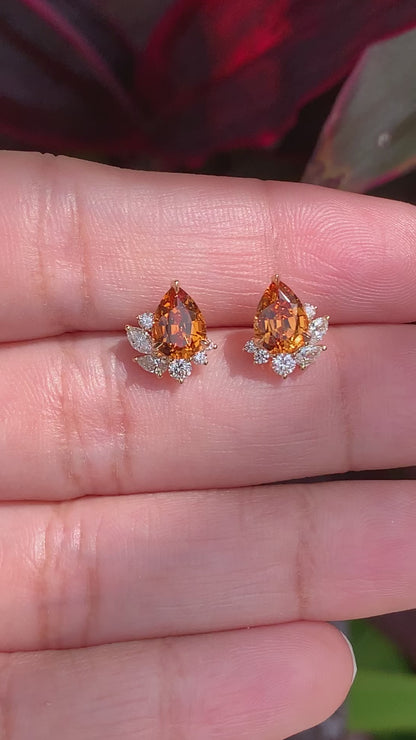 Iris Studs - 2.2 Carat Fanta Garnets