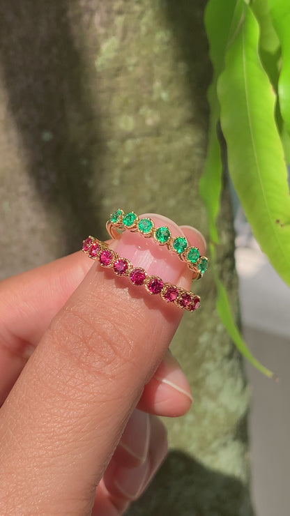 Garland Ring - Emeralds