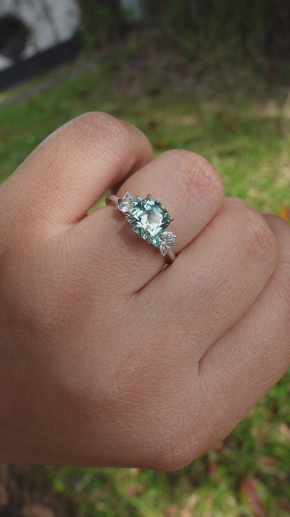 Paraiba Bloom Ring - Icy Blue Tourmaline