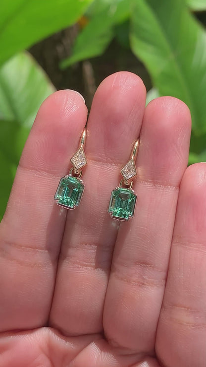Xena Huggies with Neon Lagoon Tourmalines