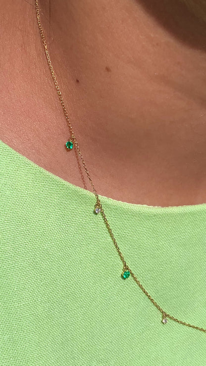 Dapple Necklace - Emeralds - Made to order