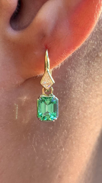 Xena Huggies with Neon Lagoon Tourmalines