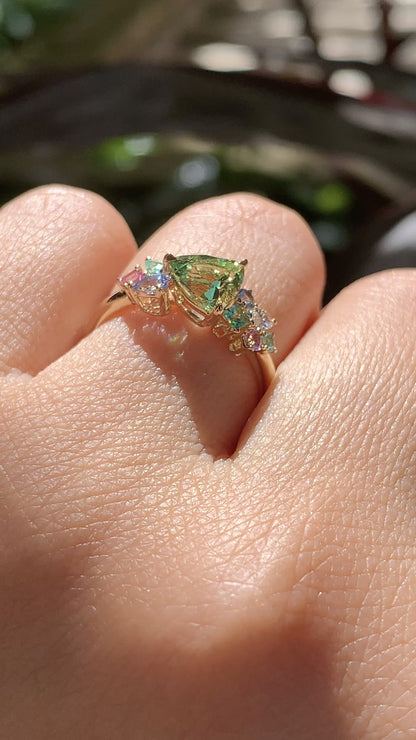 Candy Cluster Ring - Mint Garnet